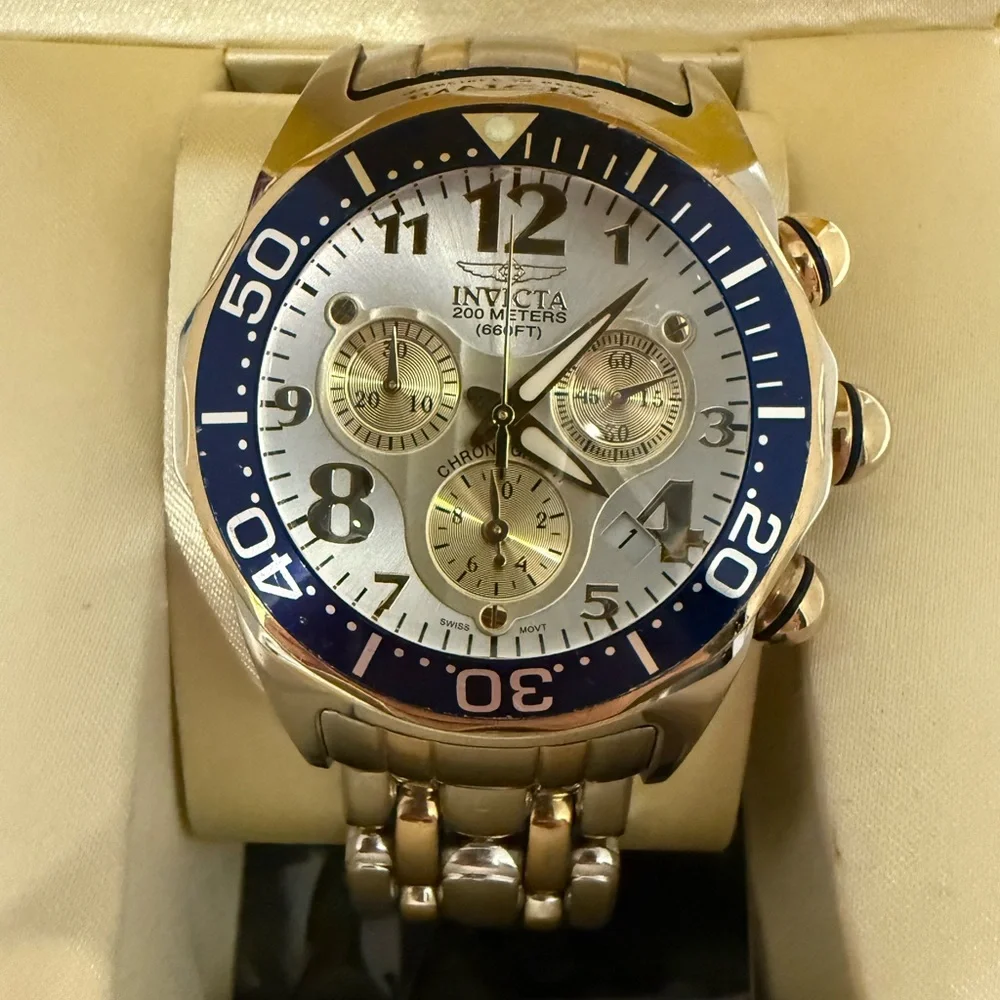 INVICTA Lupah Collection Chronograph Men’s Watch Model No. 3215 Stainless Steel